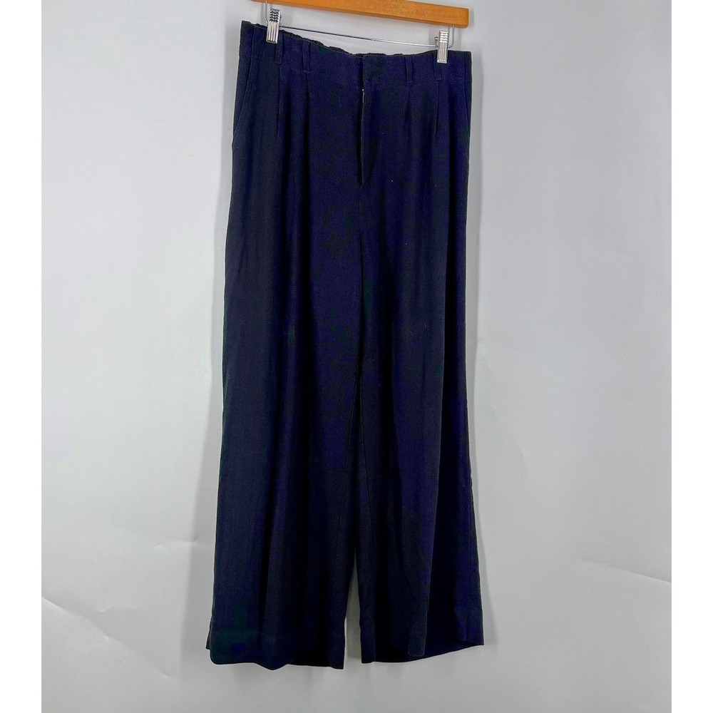 Z Supply Womens High Waisted Wide Leg Pleated Trousers Elastic Back Pants Size M